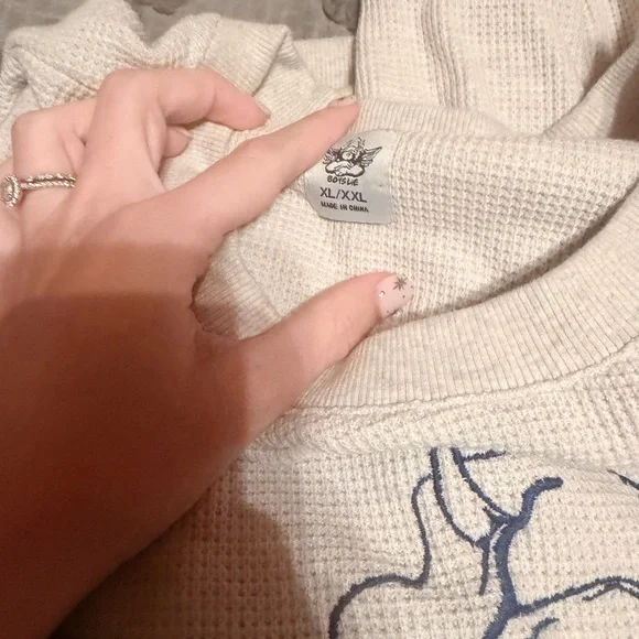 Boys Lie Cream and Blue Crewneck Sweater - Picture 5 of 6